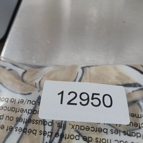 Chico's Womens Leaf Print Top 2/ L Pima Cotton Beige Black JCT - Picture 6 of 6